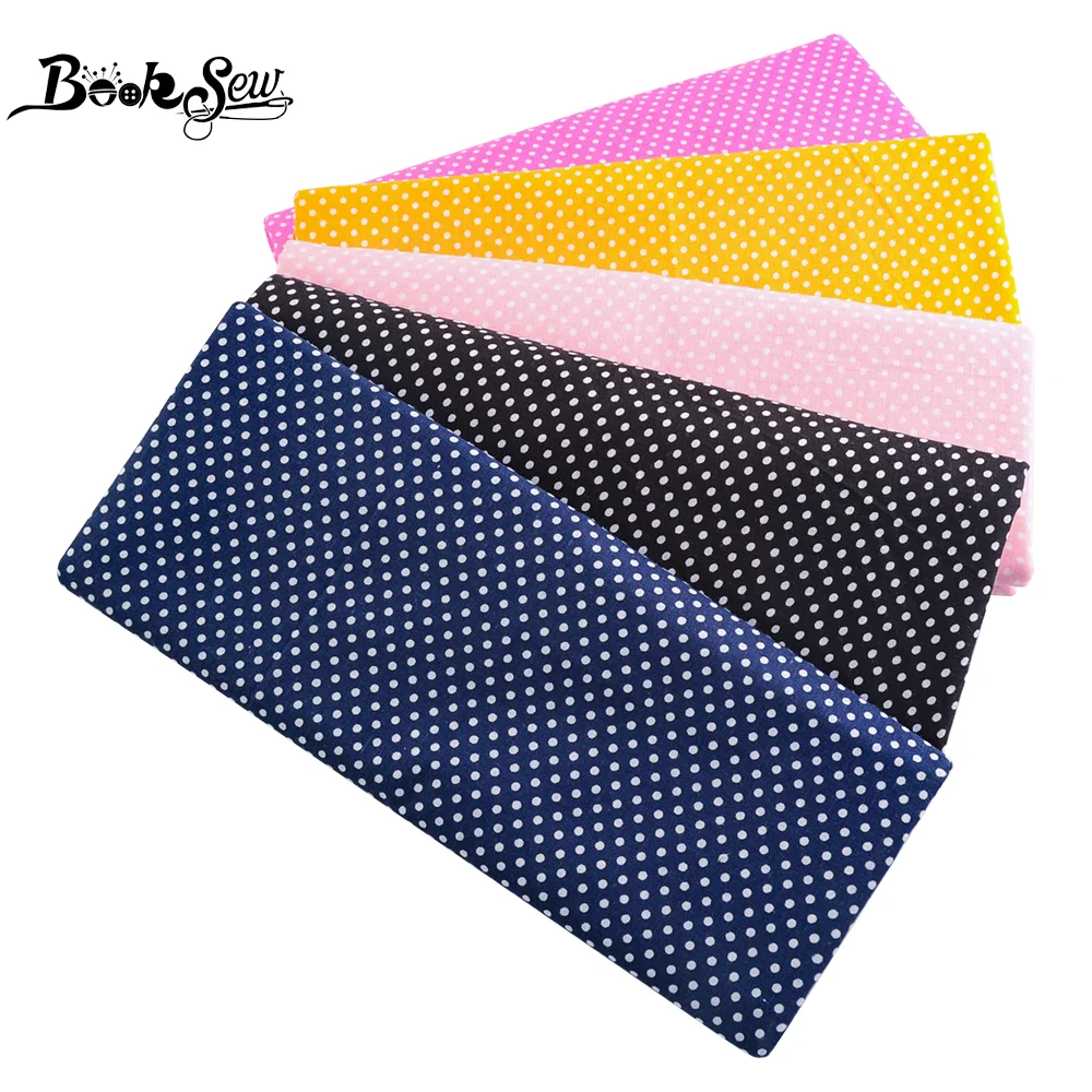 Breathable Thin Polka Dots Cotton Fabric Spotted Pastel Design, Decorative Fabric for Sewing Clothes Upholstery and Home Accents