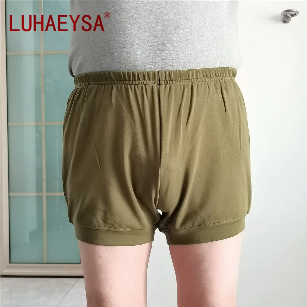 LUHAYESA – short Iyengar élastique pour homme, vêtement professionnel de bonne qualité, 95% coton, bleu marine, plus épais