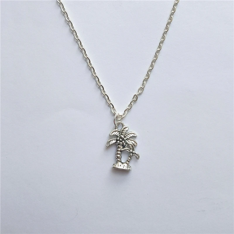 Coconut Palm Tree Necklace, Tree Charm, Tree Pendant, Minimalist Necklace, Plant Jewelry