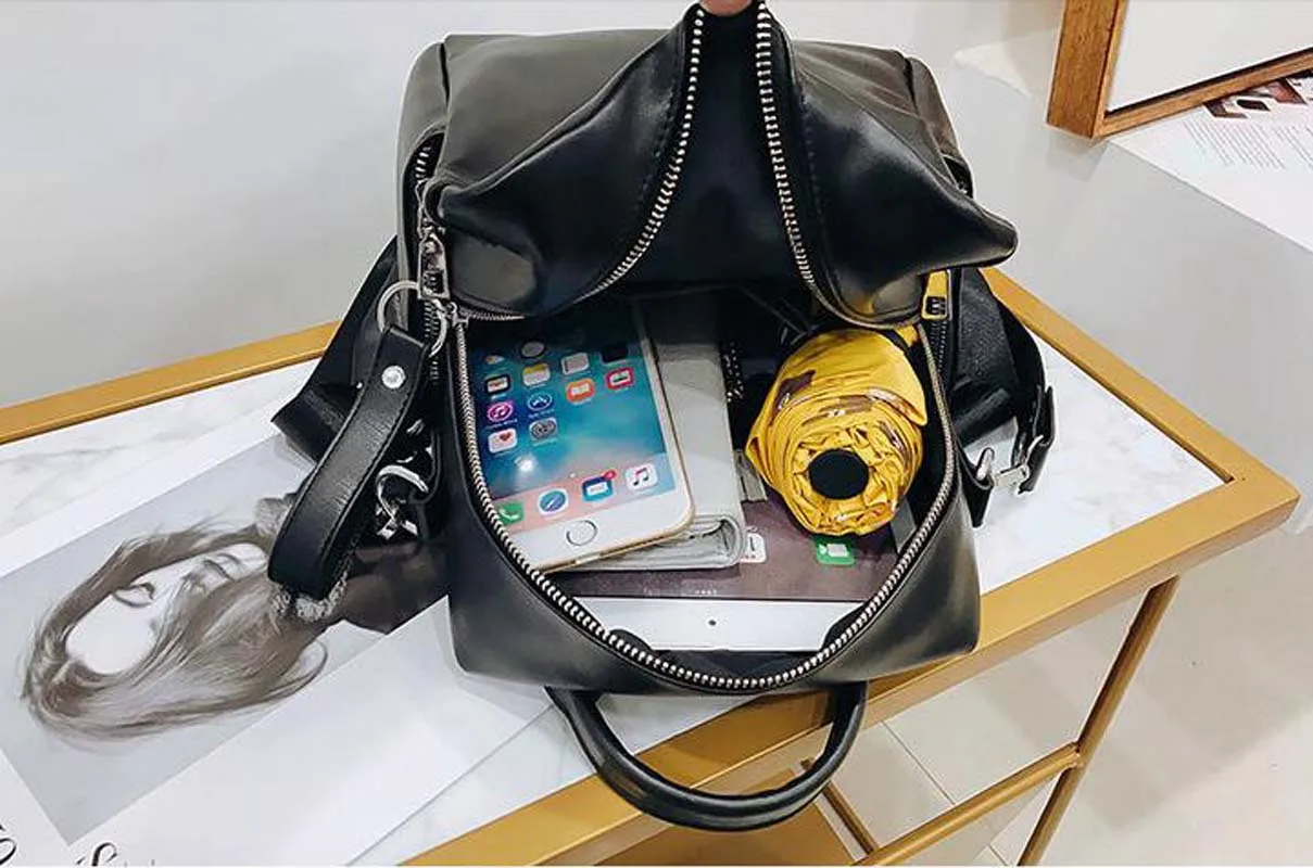 Wholesale New Fashion Solid Leather Women's Small Backpack Cute Girls Casual Double Shoulder Bags Outdoor Travel Bag