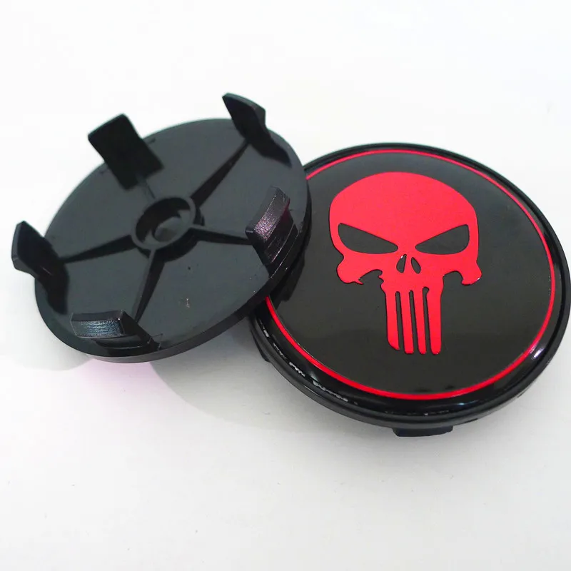 4pcs 68mm 64mm For Skull Car Wheel Center Hub Dust-proof Cap Cover 65mm Badge Emblem Sticker