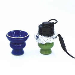 Ceramic E-Shisha Smokepan 100V-240V Electronic Shisha HookahTobacco Bowl with Ceramic Charcoal Holder Chicha Nargile Cachimba