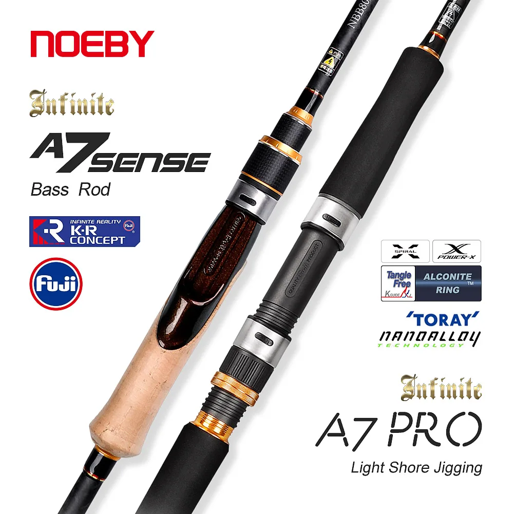 NOEBY-Carbon Spinning Fishing Rod, Casting Rod, Fuji Guide Seat, Bass Tackle, M ML, MH, 2 Section, 2.13m, 2.29m, 2.43m, 2.49m