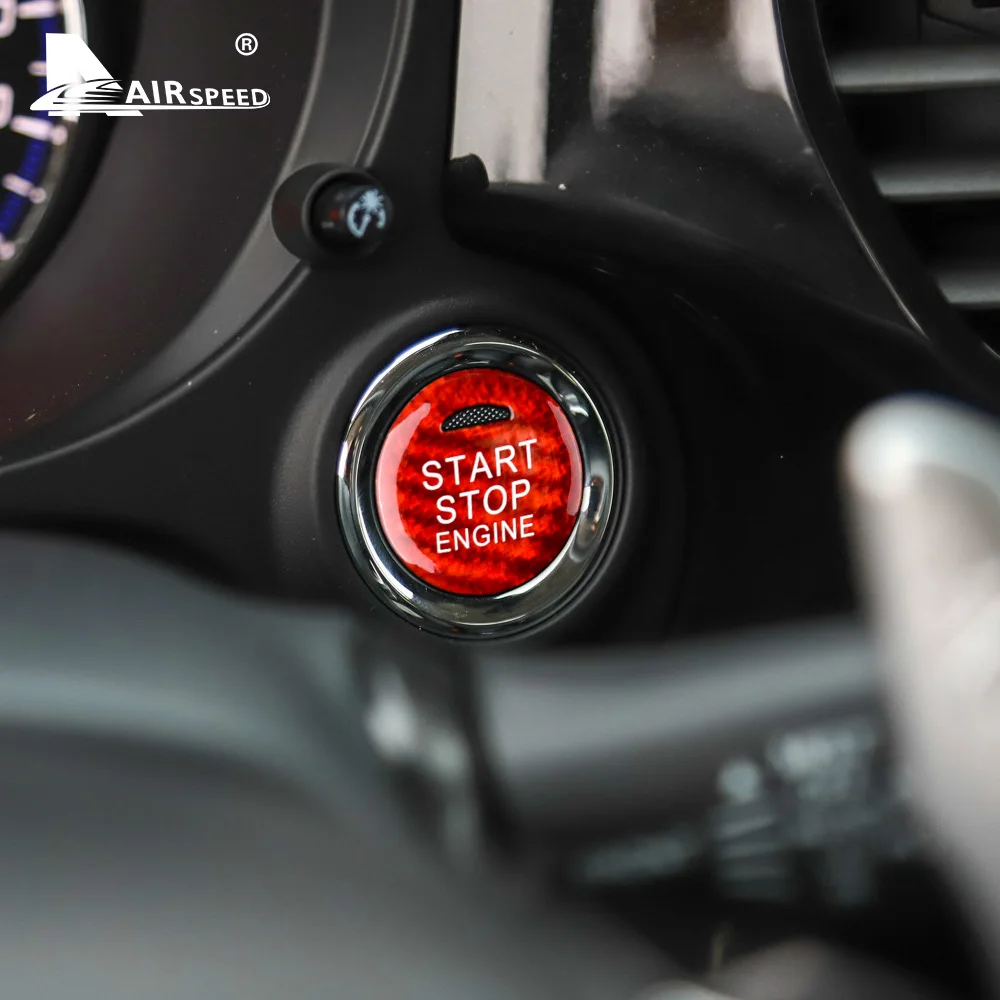 Real Hard Carbon Fiber for Mitsubishi Outlander ASX Eclipse Cross Sticker Engine Start Stop Button Ignition Device Cover Sticker
