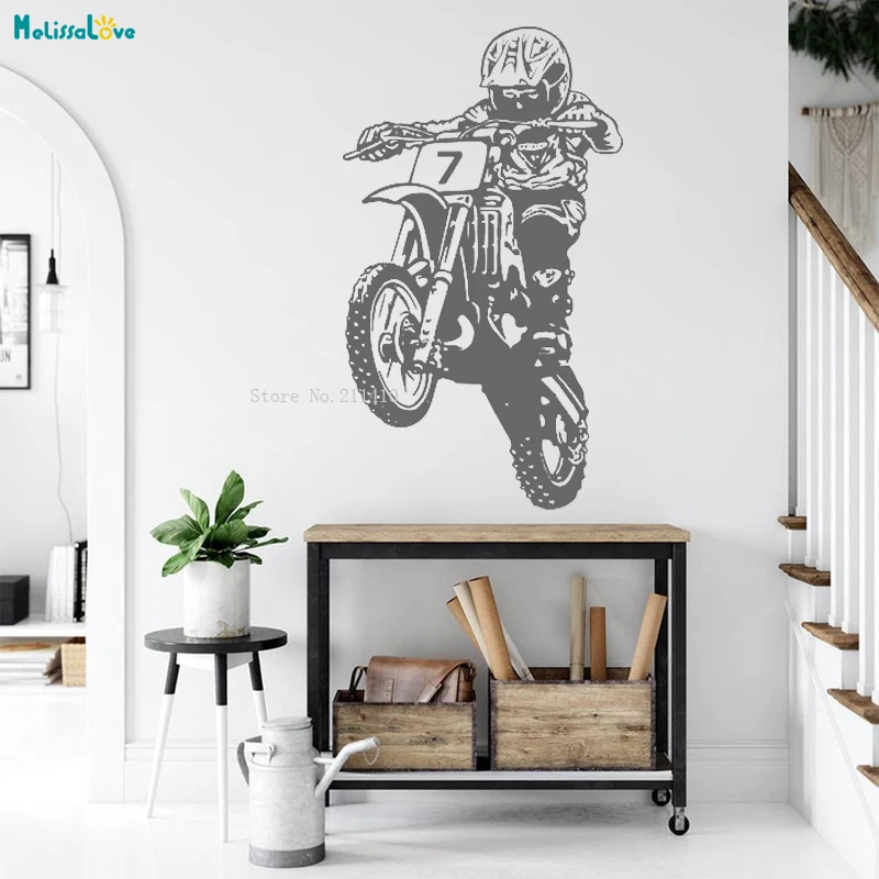 Professional Motorcycle Skills Cross Country Wall Sticker Decals Sports Shop Décor Art Murals Removable YT4597