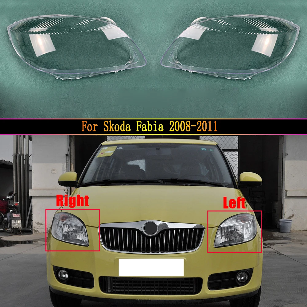 

Headlamp Lamp For Skoda Fabia 2008 2009 2010 2011 Front Headlight Cover Transparent Lampshade Headlamp Shell Plexiglass