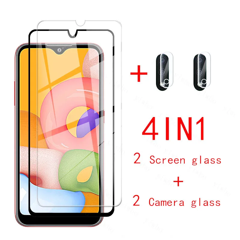 Tempered Glass for Samsung A01 Screen Protector Camera Lens Glass on Galaxy A01 A 01 A015f Sm-a015f/ds Tremp Glas Safety Film