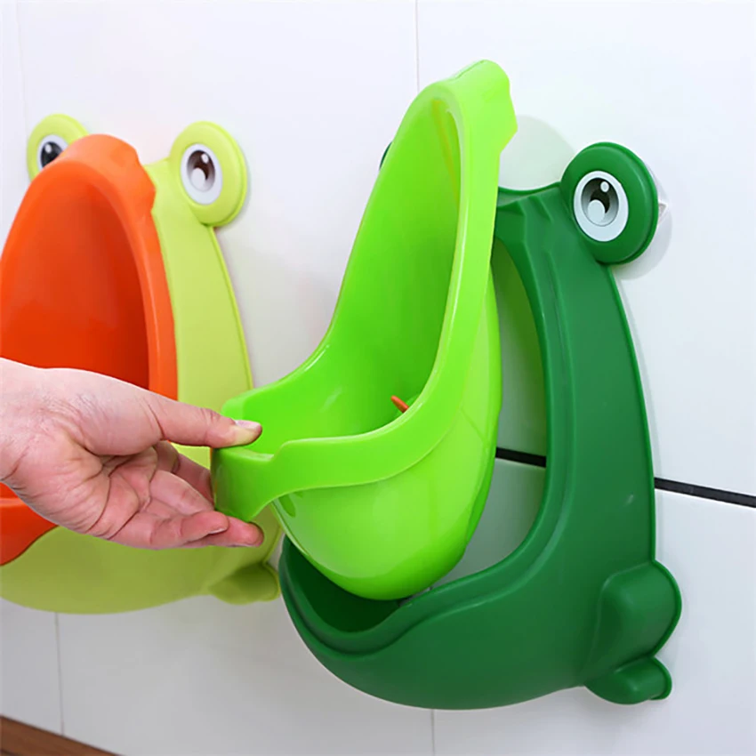 1Pc Frog Shaped Children Urinals Wall Mounted Bathroom Kids Suction Cup Potty Pee Hanging Training Urinal Toilet With Windmill