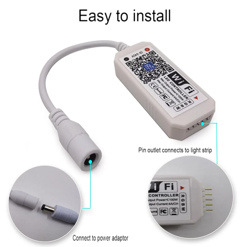 Magic Home Mini RGB RGBW WiFi Controller DC12V-24V Voor Led Strip Panel Licht Timing Functie 16 miljoen Kleuren Smartphone Controle