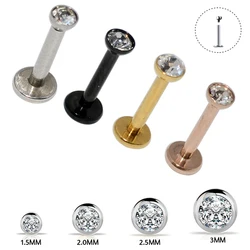 1Pc 16G 1.5-3mm Labret Tragus Cartilage Earring 16g Punk Cz Gem Round Tragus Lip Ring Monroe Ear Cartilage Earring Piercing