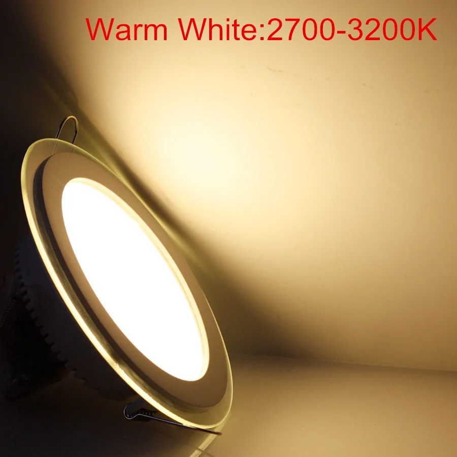 6W 9W 12W 18W okrągłe/kwadratowe szkło LED Downlight wpuszczane oświetlenie panelowe LED Spot oświetlenie sufitowe ciepłe/naturalne/zimny biały/3