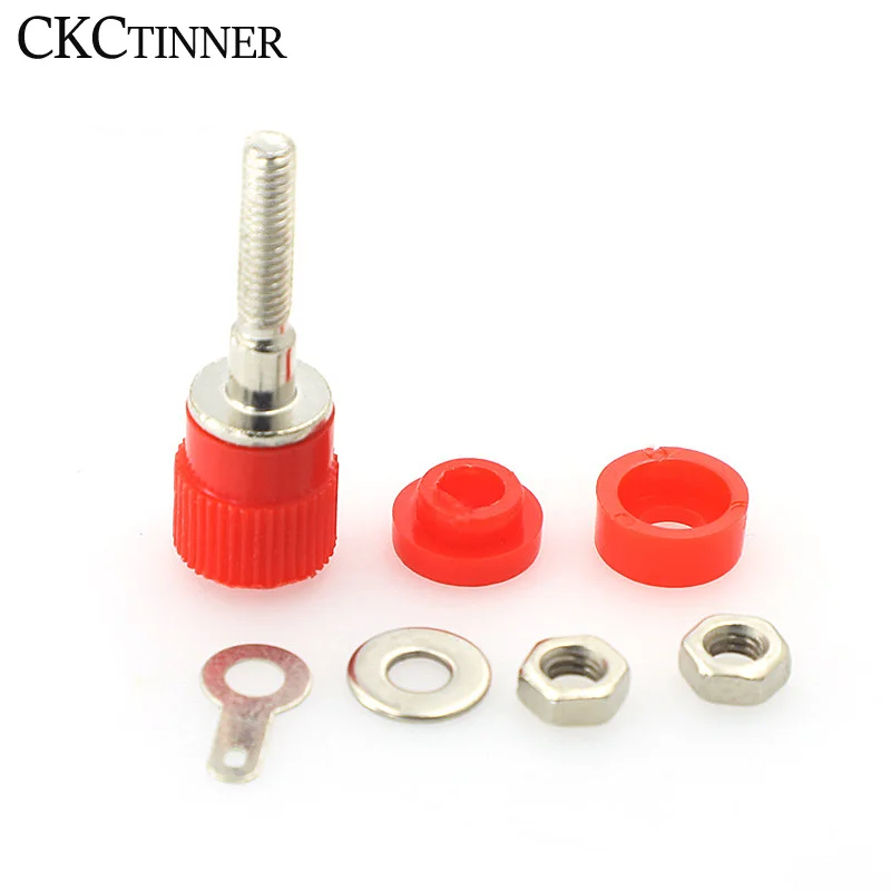 5/10pcs Terminal Blocks JS-910B 4mm Amplifier Terminal Connector Binding Post Banana Plug Jack Mount Red Black