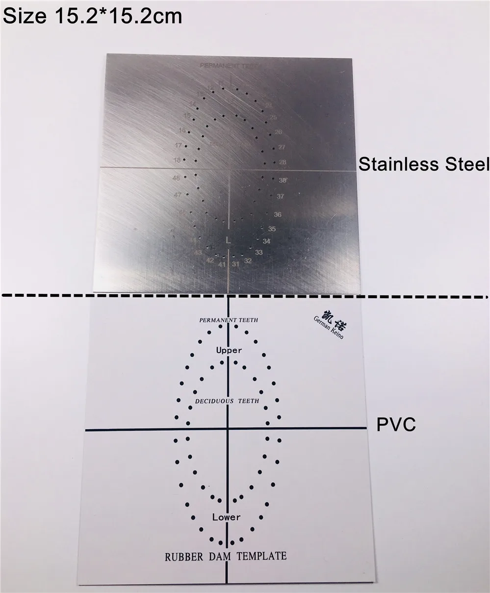 Dental Rubber Dam Hole Punch Template Stainless Steel Endodontic Surgical Guide Board PVC