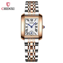 CHENXI Women Watch 2021 Stainless Steel Square Quartz Watch Women Fashion Casual Ladies Watches Relogio Feminino Reloj Mujer