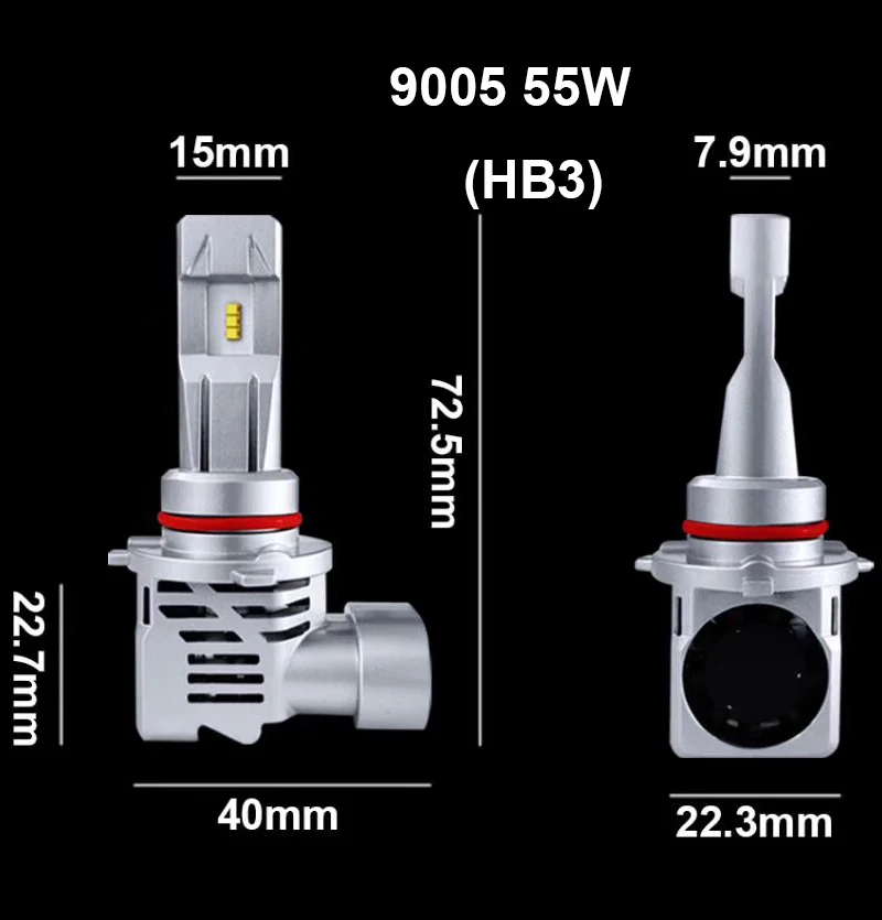 Car LED Bulb H7 H11 H1 9005 HB3 9006 HB4 12V 55W Headlight Lamp18000LM 6500K 2pc