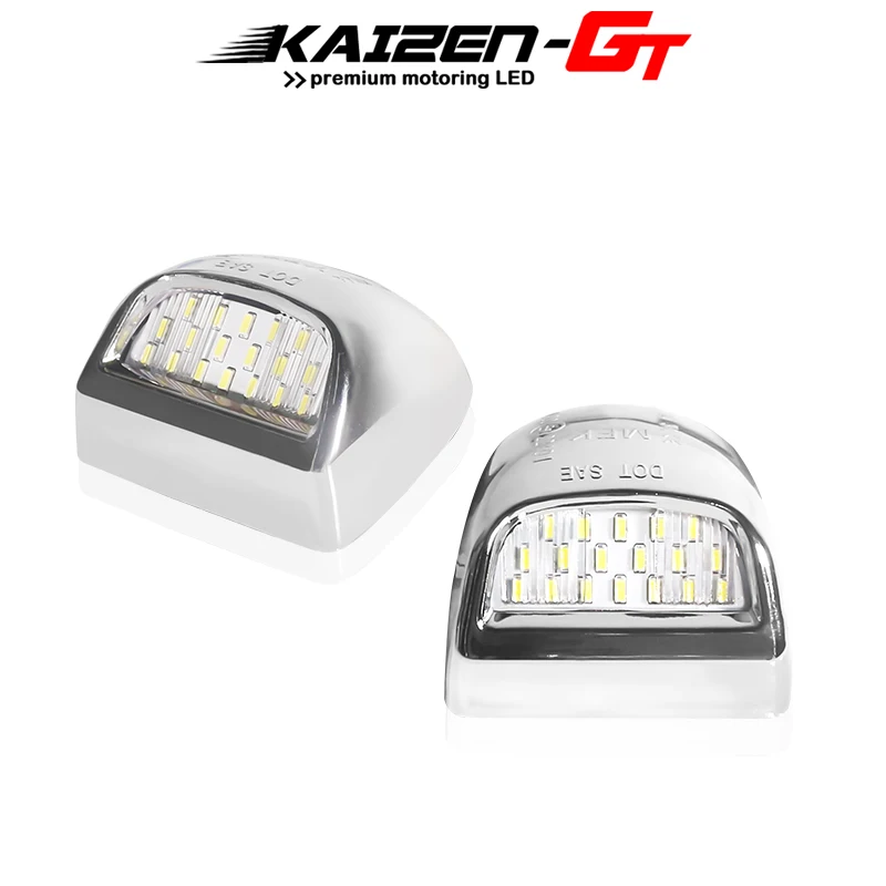 Luz de Placa de Licença LED Cromada Prata 6000K Branca para Cadillac Escalade, Chevy Silverado, Avalanche, GMC Sierra 1500
