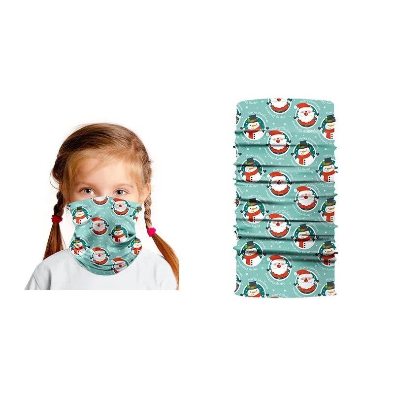 Kids Seamless Christmas neck gaiter scarf with 3d digital print for boys and girls Outdoor Sport Headwear Bicycle bandana