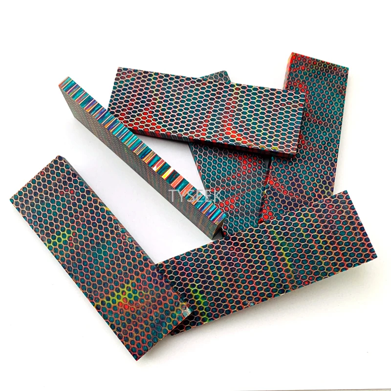 1piece C-Tek Resin Material for DIY Knife Handle Material Plate Snake Grain Honeycomb Pattern Knife Handle Patch Material