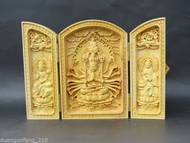 

Thousand hand carved Guanyin amulet box