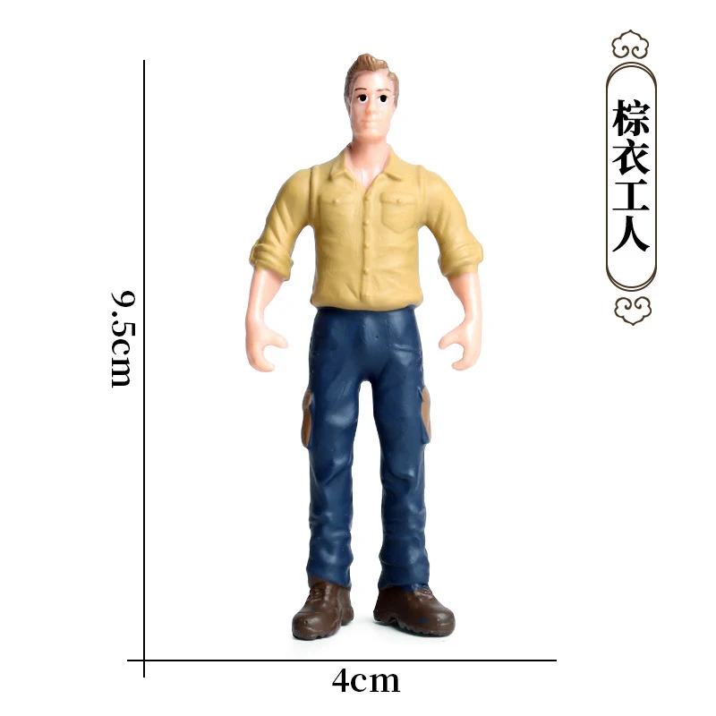 Hot 1:25 Farm Staff Worker Farmer Action Figure PVC People Model Figurine Decor Decoration Accessories Toy for children Kid Gift