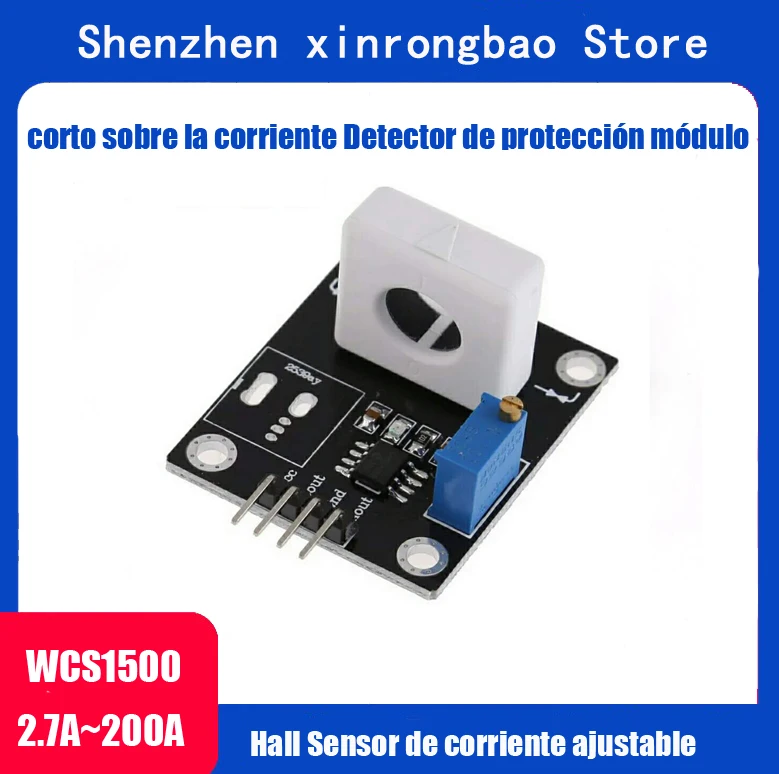 WCS1500-detección de sobrecorriente y cortocircuito con señales analógicas y digitales, rango de corriente: 0-200A 0,01 V/1A