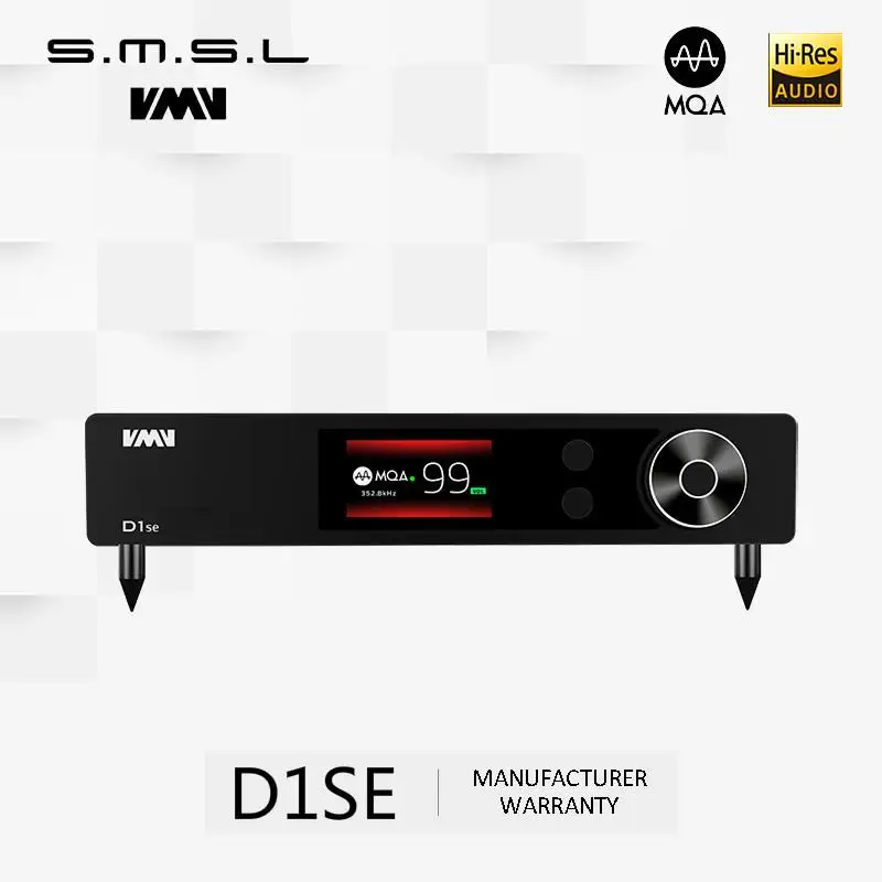 

SMSL VMV D1SE High-end MQA Audio DAC 768kHz 32bit XMOS Bluetooth5.0 USB Optical Coaxial RCA DSD512 ES9038PRO With Remote Control