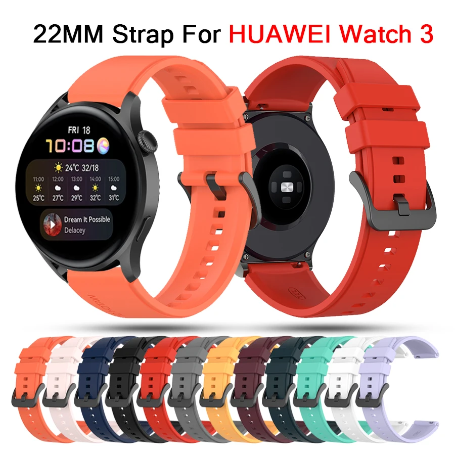 

22mm Silicone Strap For Huawei Wacth 3/GT3 Pro 46MM Smart Watch Band Bracelet For Huawei GT2 Pro/Honor Magic/Xiaomi Mi Watch S1