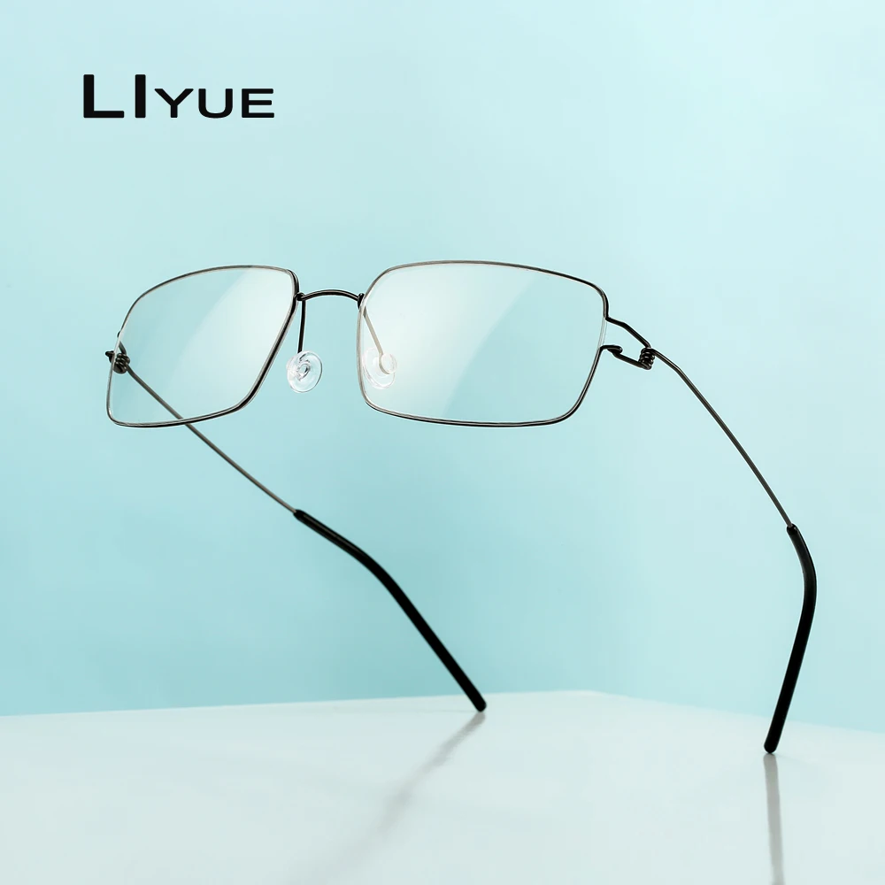 Monture de lunettes carrées en titane pour hommes et femmes, optique, style coréen, Prescription de myopie, sans vis