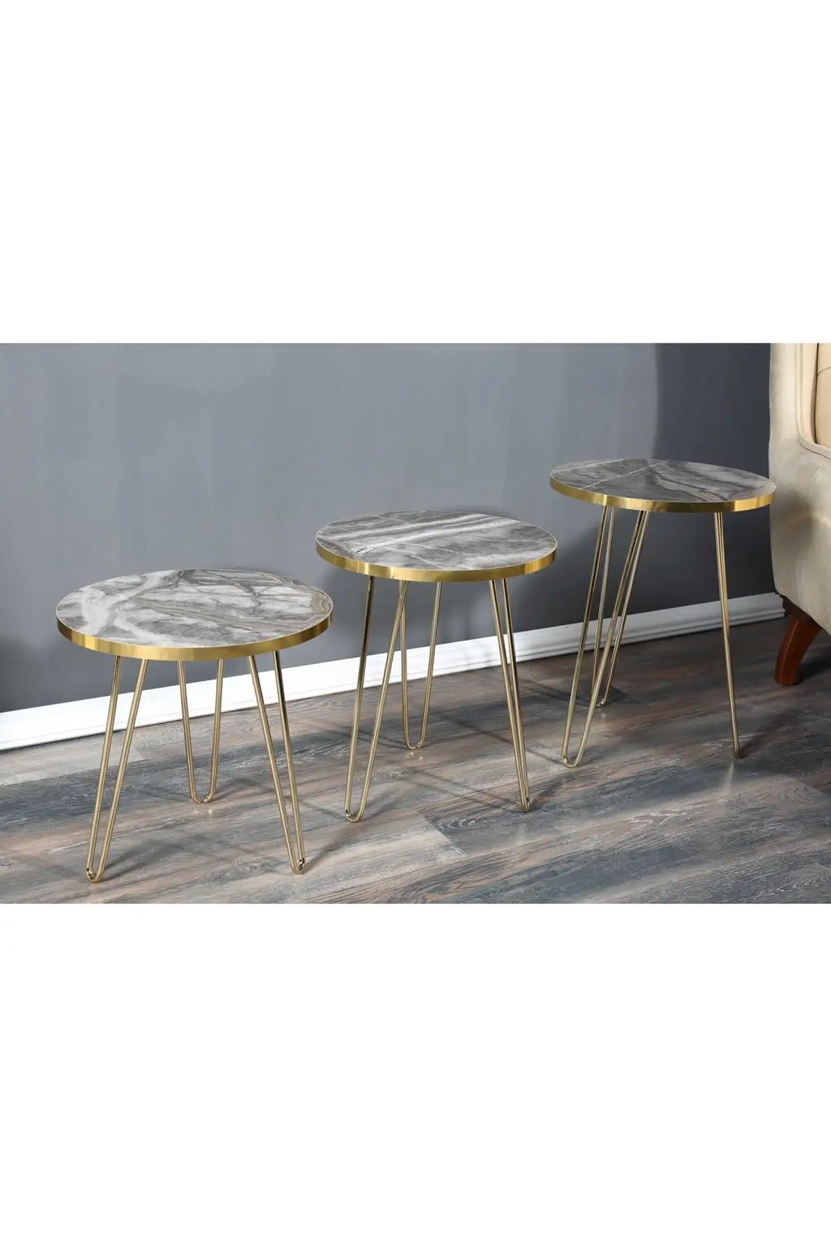 Milk Coffee Marble Pattern Shiny Edges Zigon Coffee Table