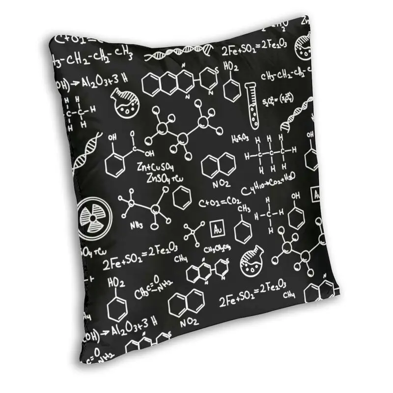 Science Chemistry Pattern Cushion Cover Sofa Living Room Chemical Lab Tech Square Pillow Case 40x40cm