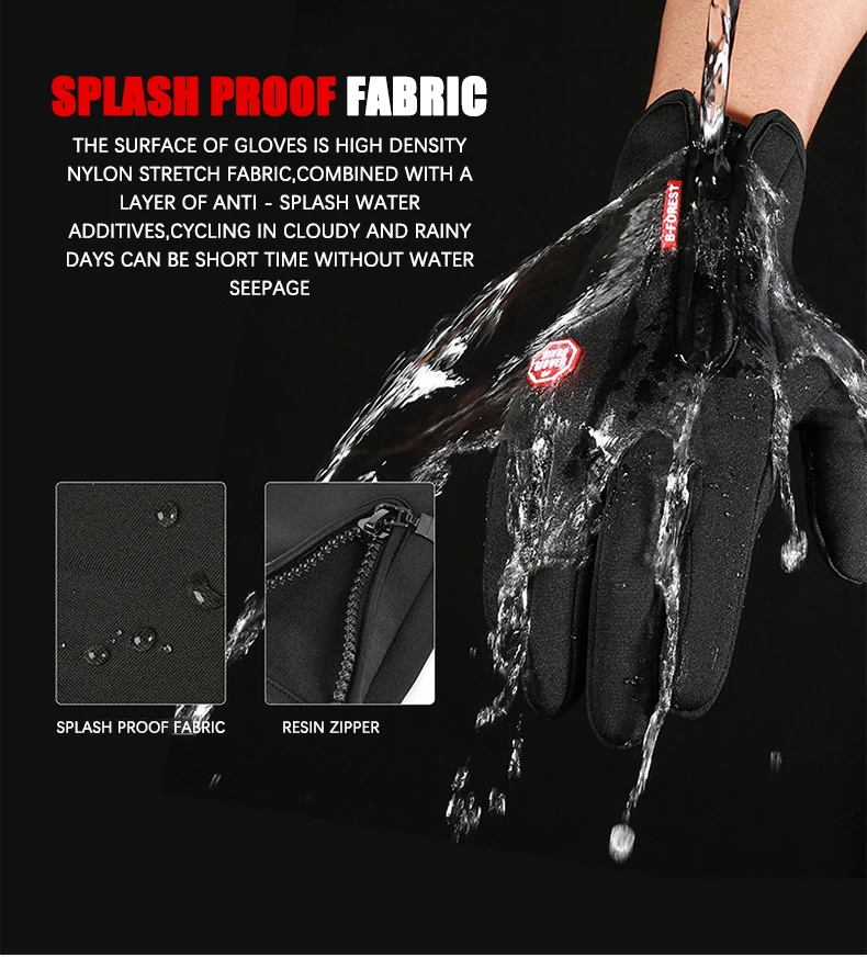 Männer Frauen Radfahren Winter Warme Sport Handschuhe Touchscreen Outdoor Angeln Splash-proof Skifahren Snowboard Rutschfeste Zipper Handschuhe – Detail 6