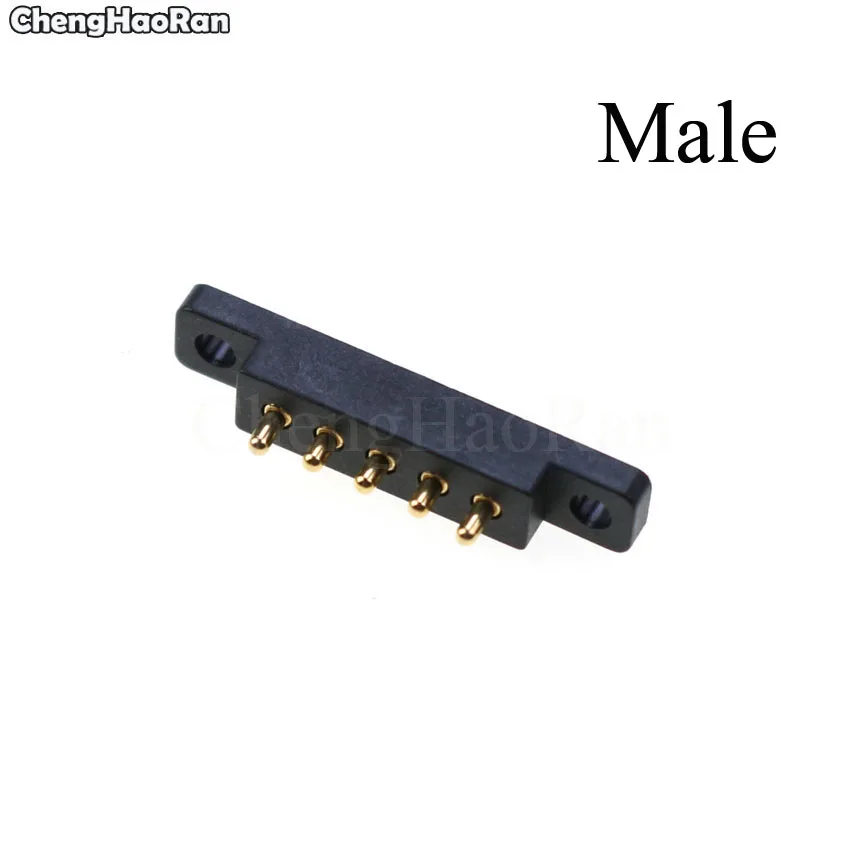 ChengHaoRan Spring Loaded Magnetic Pogo Pin Connector 5-pin direct insertion ​Magnets PitchThrough Holes PCB Solder Male Female