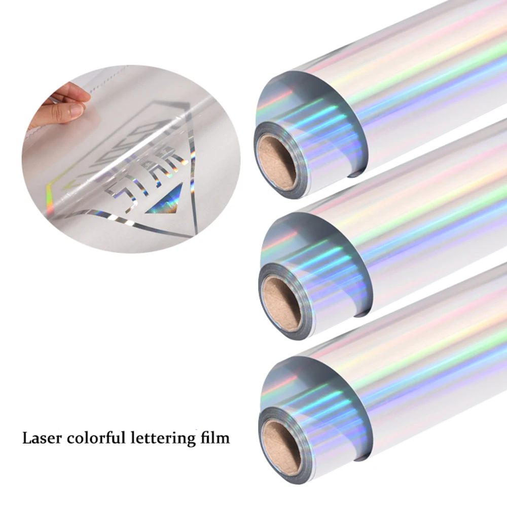 

Free Ship Heat Transfer PVC Vinyl Laser Rainbow Hot Stamping with Bright and Soft Seven Lettering Film 30 X 100 CM By Iron