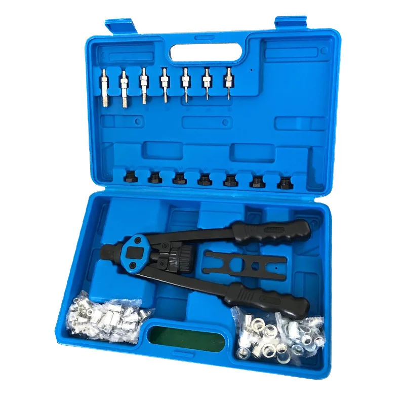 110Pc Manual Rivetting Machine/Riveting Gun Nut Tool M3-M8 Thread Nut Riveting Machine Rivet Kit