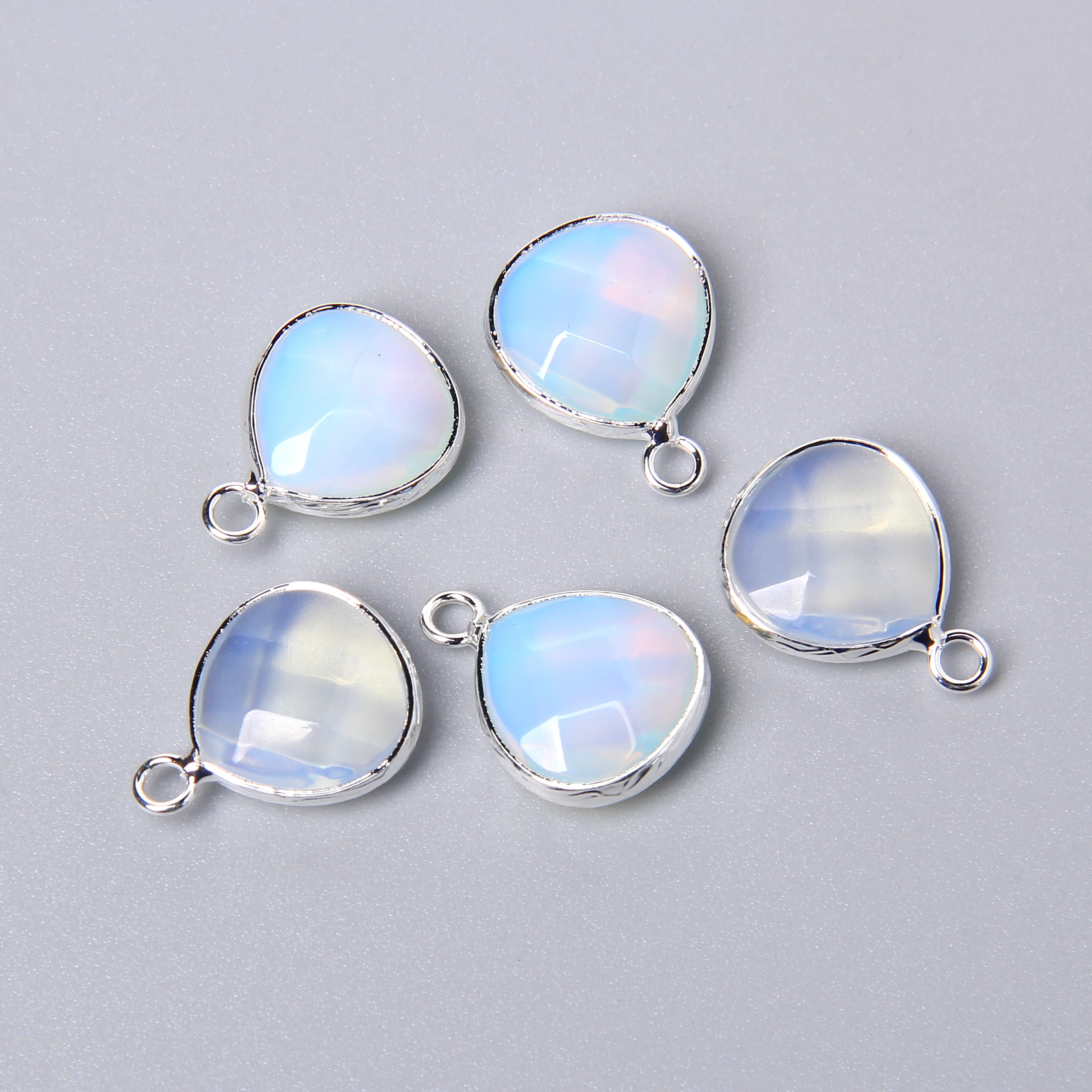 3pcs/set Natural Aventurine Rose Pink Quartzs Opal Stone Pendants Charm DIY Making Necklace Earrings For Women Exquisite Jewelry