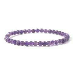 4MM Mini Amethyst Beads Bracelet Energy Bracelets Tiny Bracelet Natural Stone Statement Bracelet Charm Beaded Couples Bracelets