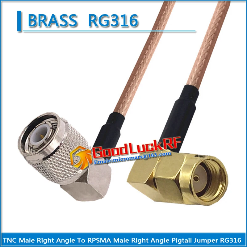 

1X Pcs TNC Male Right Angle 90 Degree to RP-SMA RPSMA RP SMA Male Right Angle 90 Degree Coaxial Pigtail Jumper RG316 Cable