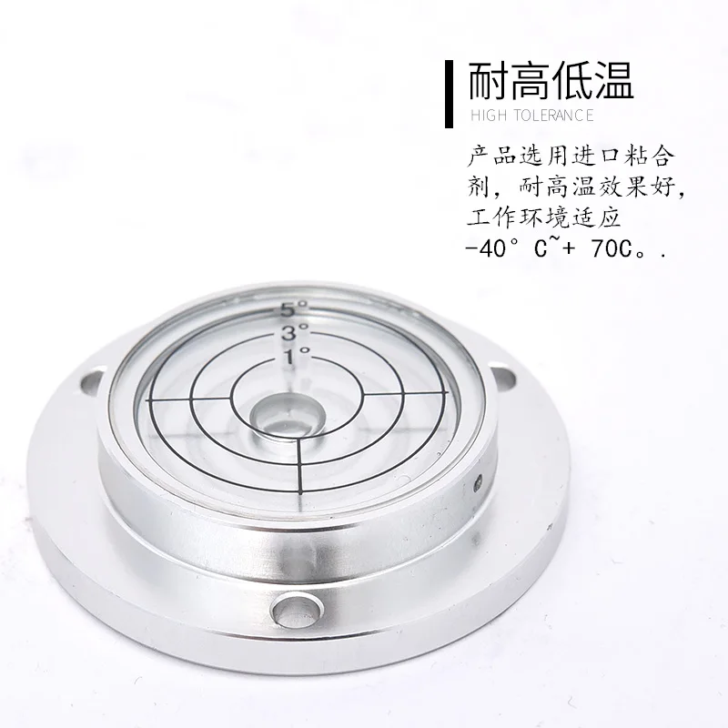 Nível de bolha de alta precisão, nível de bolha, contas de bolha com flange, nível de bolha de metal redondo