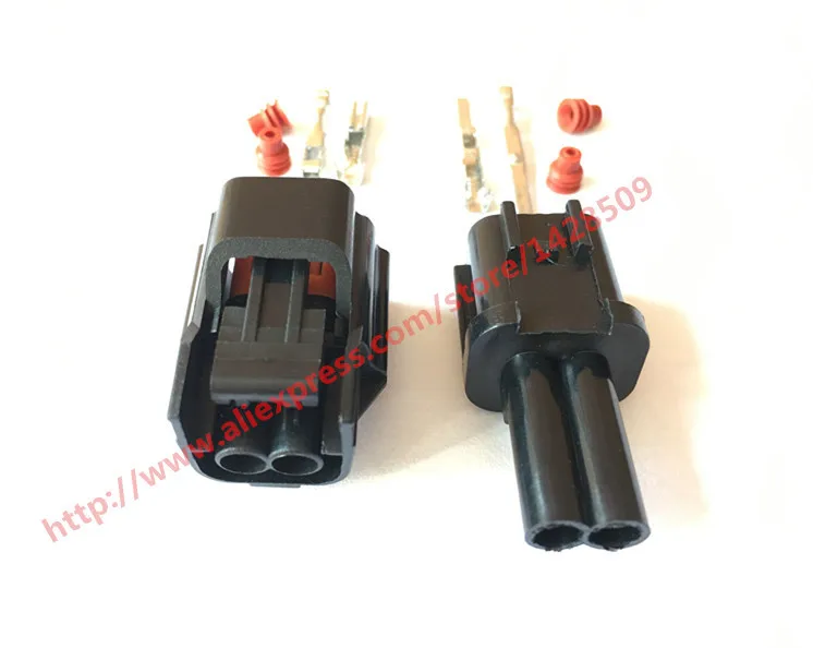 1 Set Kit 2 Pin Female And Male Auto Connector Electrical Plug Housing 6098-0137