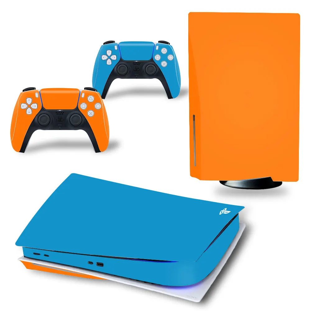 Pure Color PS5 Standard Disc Edition Skin Sticker Decal Cover for PlayStation 5 Console Controller PS5 Protection Shell Case