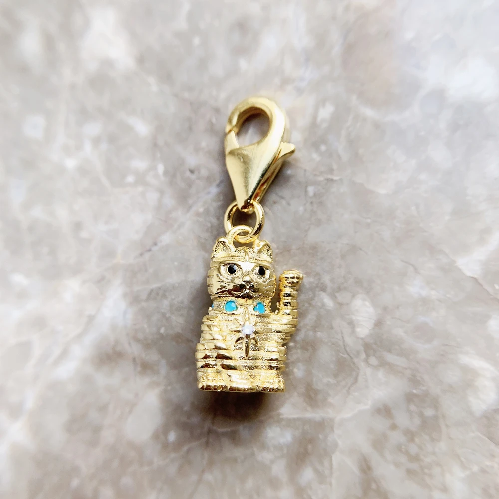 Wink Cat Dangle Charm 2022 Spring Brand New 925 Sterling Silver Lucky Pendant For Women Men
