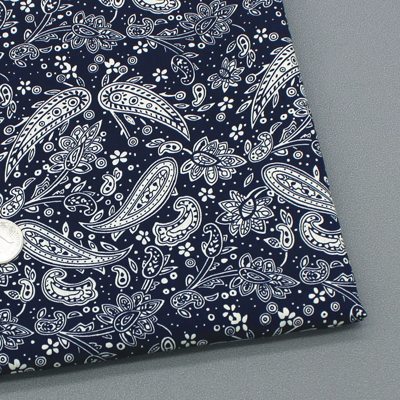 Ethnic Paisley Style Cashew Print Cloth Flower Floral Cotton Poplin DIY Handmade Fabric By Half Meter