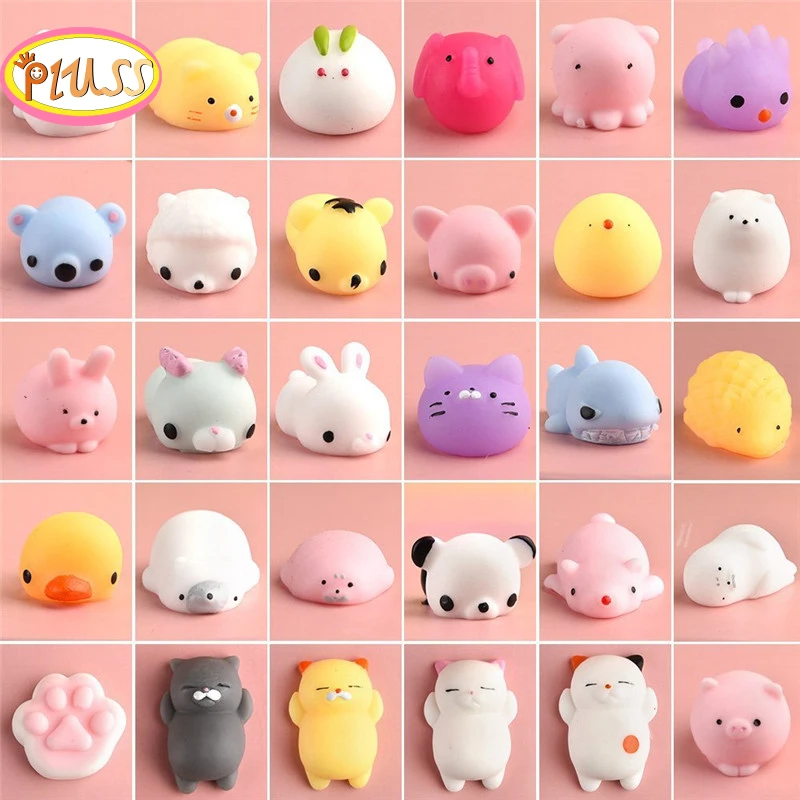 Cute Mochi Squishy Pack Mini Animal Antistress Ball Squeeze Toys Squishi Rising Stress Relief Squishy Toy Pets Fun Gift