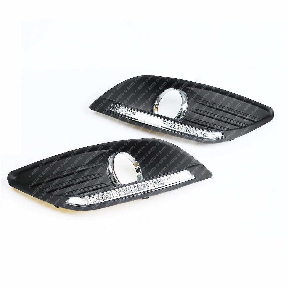 1Pair LED DRL Car Daytime Running light Front Driving Lamp Foglight Drl White 12V Car For Ford Focus 2 mk2 2008 2009 2010 2011