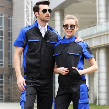 Roupas de trabalho roupas de trabalho das mulheres dos homens macacão de trabalho uniformes de trabalhadores reparadores de carro oficina moda terno de trabalho jaqueta mecânica