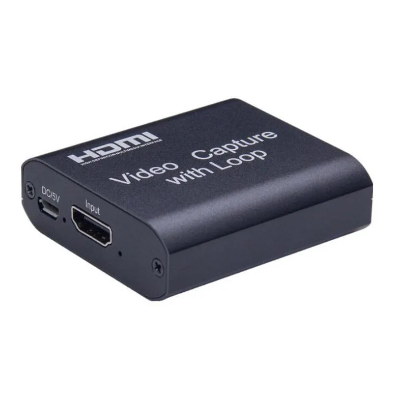 4K HDMI-compatible Video Capture Card With Loop out USB2.0 Grabber Streaming Live Broadcasts Recording for PS4 Game DVD Camera