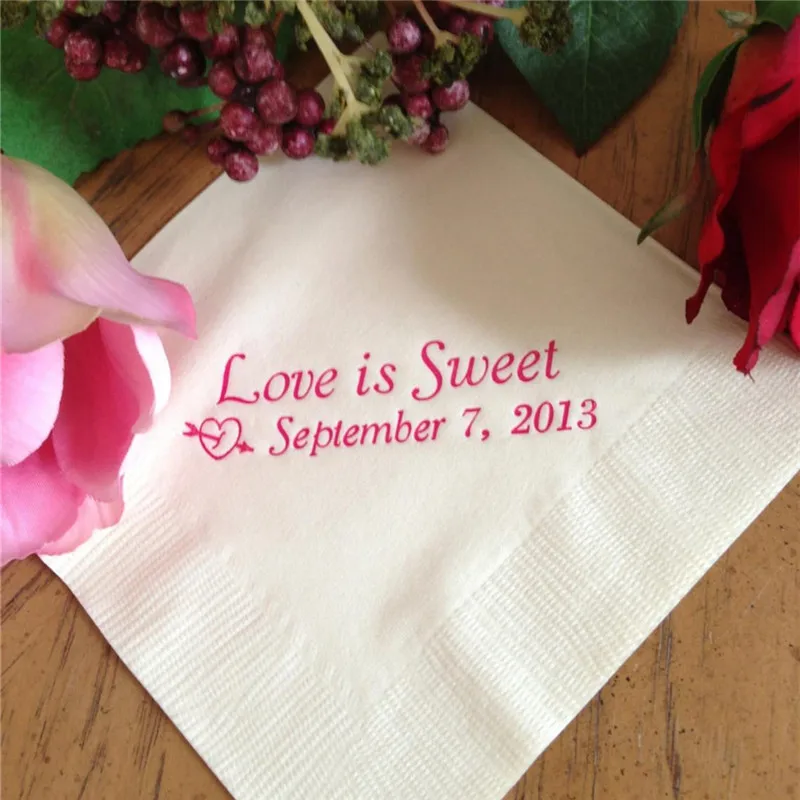 

Love is Sweet Monogram Custom Personalized Napkins Wedding Candy Dessert Bar Chocolate Favor Party Paper New Home house warming