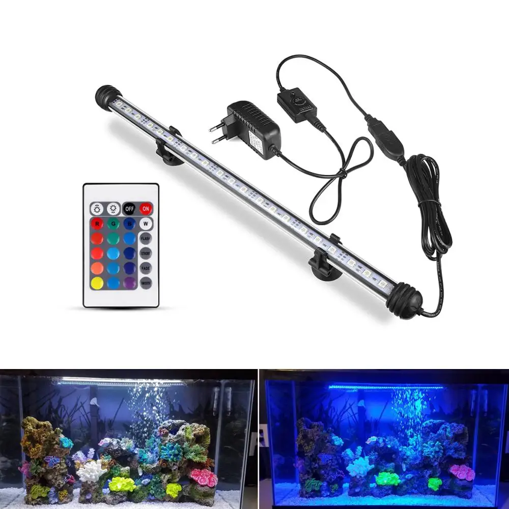 

19/29/39/49CM Submersible Underwater Clip Lamp Waterproof LED Aquarium Lights 220V EU Plug Fish Tank LED Bar Light