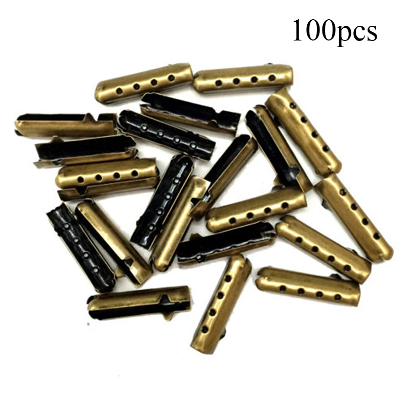 100 sztuk/zestaw Shoelace głowy Aglets Diy końcówki sznurowadeł wymiana koniec buty liny głowy liny Cip Tail Clamp Bullet akcesoria do butów