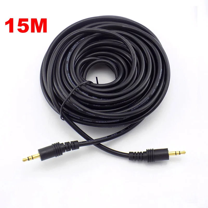 10M/15M/20M 3.5mm Male to Male Plug Audio Stereo Aux Extension Cable Jack Cord for TV Computer Laptop MP3/MP4